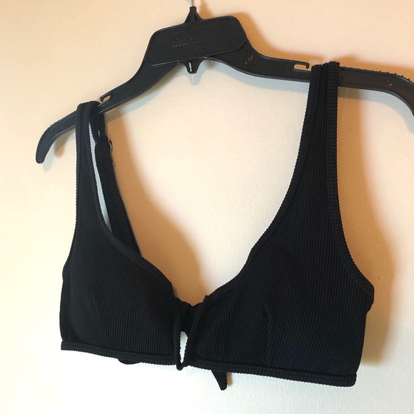 Black Zaful V-wired Ribbed Bikini Swimsuit - Picture 12 of 12